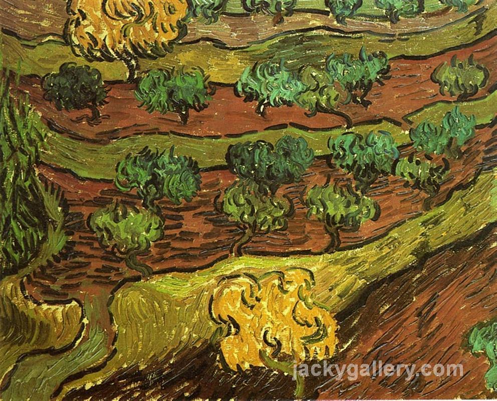 Olive Trees against a Slope of a Hill, Van Gogh painting
